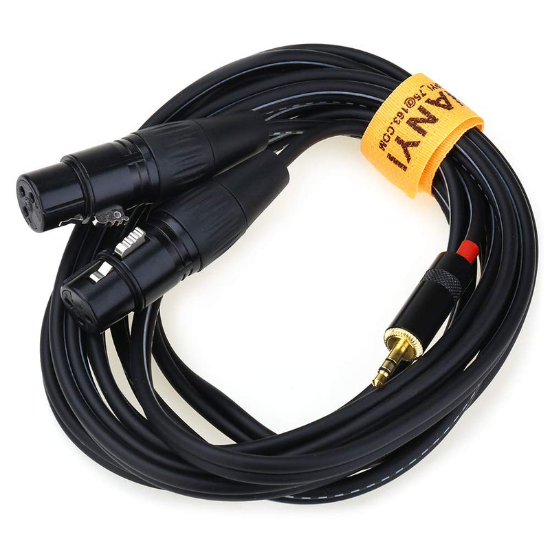 NANYI 3.5mm to 2XLR Microphone Splitter Audio Cables, TRS Stereo Male to Two XLR Female Interconnect Audio Microphone Cable, Y Splitter Adapter Cable -3 Meters