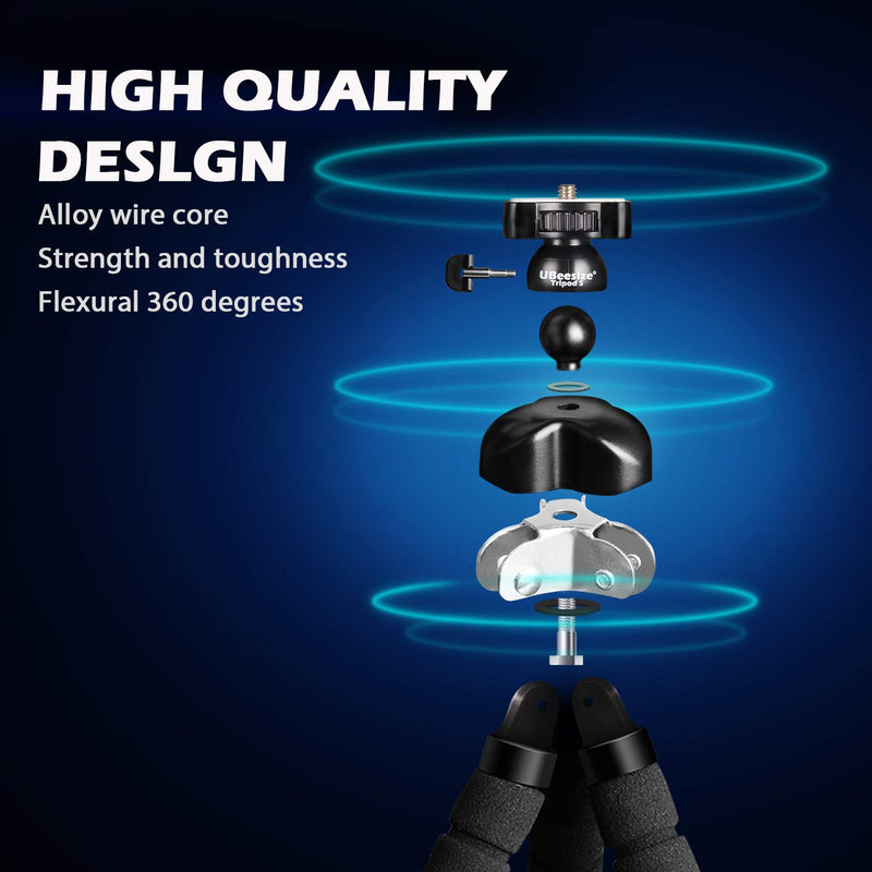 UBeesize Tripod S, Premium Flexible Phone Tripod with Wireless Remote, Mini Tripod Stand for Cameras/GoPros/Mobile Devices