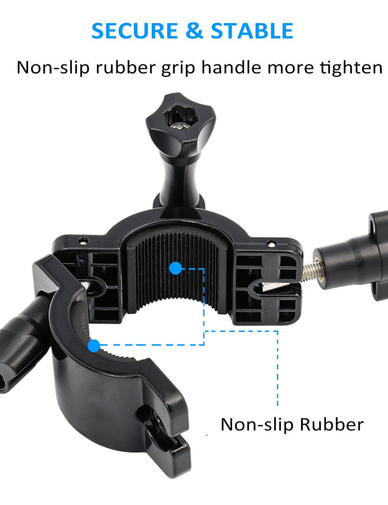 Kolasels Pipe clamp Mount, Bike Handlebar Camera Mount for GoPro Hero 9/8/7/6/5/4/3+/3/2/1
