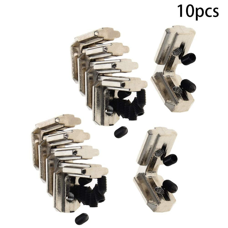 Aicosineg 10pcs Zinc Alloy Interior Joint Bracket 90 Degree T Slot L-Shape Corner Bracket Suitable for 4040 Series 8mm T Slot Aluminum Extrusion Profile with Screws Silver Tone