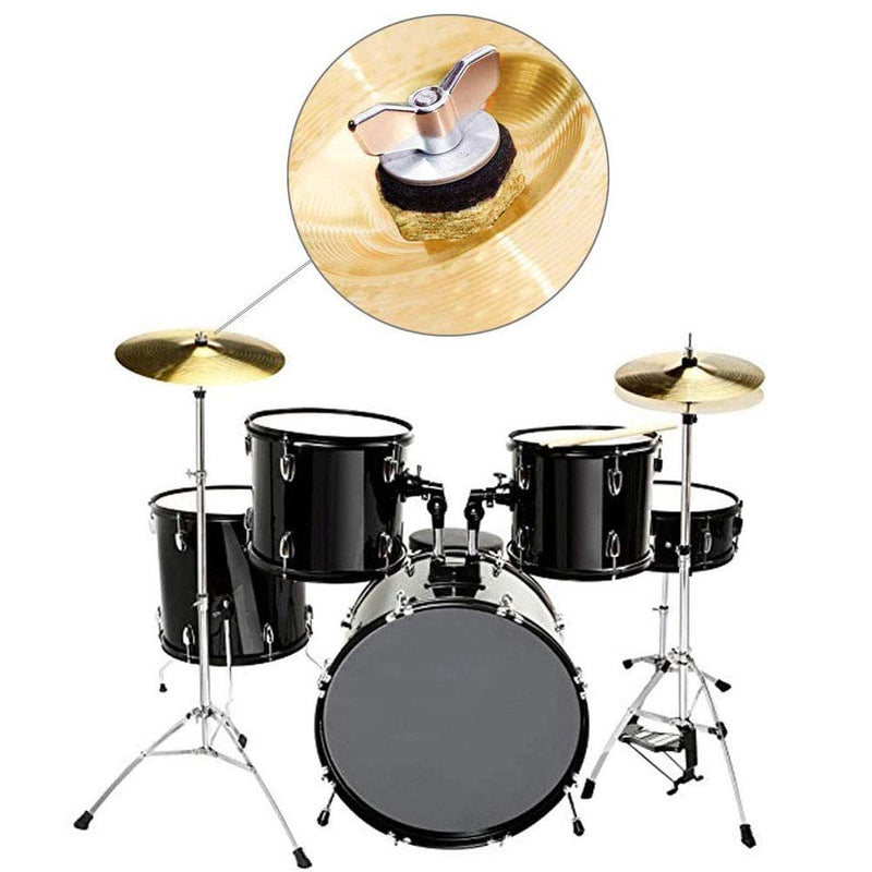 Jiayouy 21 Pieces Cymbal Replacement Accessories Cymbal Felts Hi Hat Cup Felt Hi Hat Cup Cymbal Sleeves with Base Wing Nuts and Washers Replacement for Drum Set
