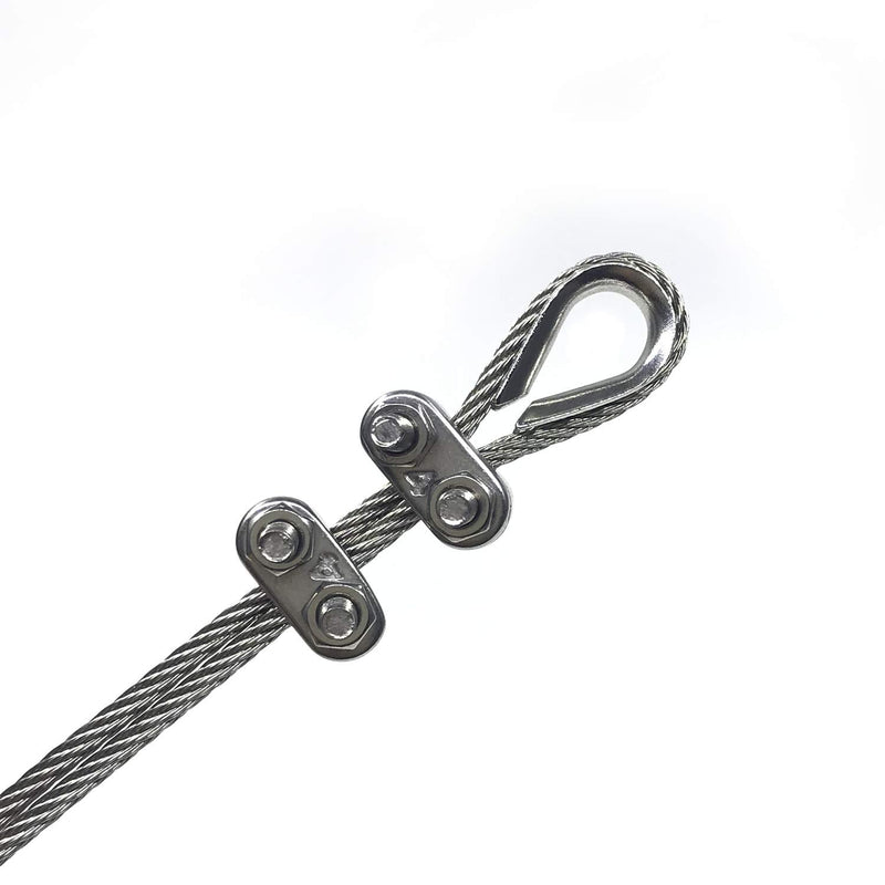 HEVERP 24PCS 3/16 Inches M4 Stainless Steel Wire Rope Cable Clip Clamp