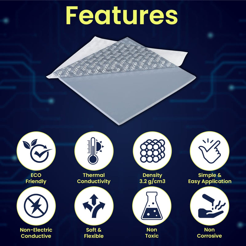 Gelid Solutions GP-Extreme 12W-Thermal Pad 120x120 Excellent Heat Conduction, Ideal Gap Filler. Easy Installation (120x120x2.0) 120x120x2.0