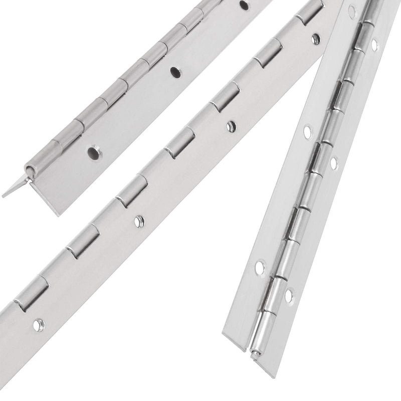 2 PCS Stainless Steel 304 Piano Hinge, 12 Inch Heavy Duty Continuous Hinge, 0.04" Thickness Fixing Folding Continuous Piano Hinge