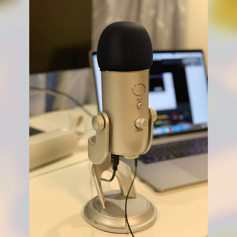 ChromLives Microphone Cover, Furry Windscreen Foam Cover Compatible with Blue Yeti, Yeti Pro Condenser (Furry & Foam Combo 2Pack) Combo Blue Yeti