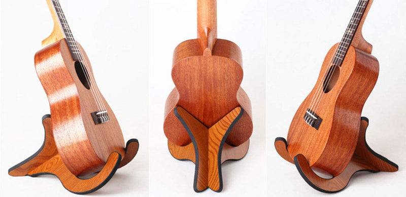 Wooden Ukelele Stand Holder Musical Instrument Stand Concert Portable Wood Stand for Small Guitar, Violin, Banjo