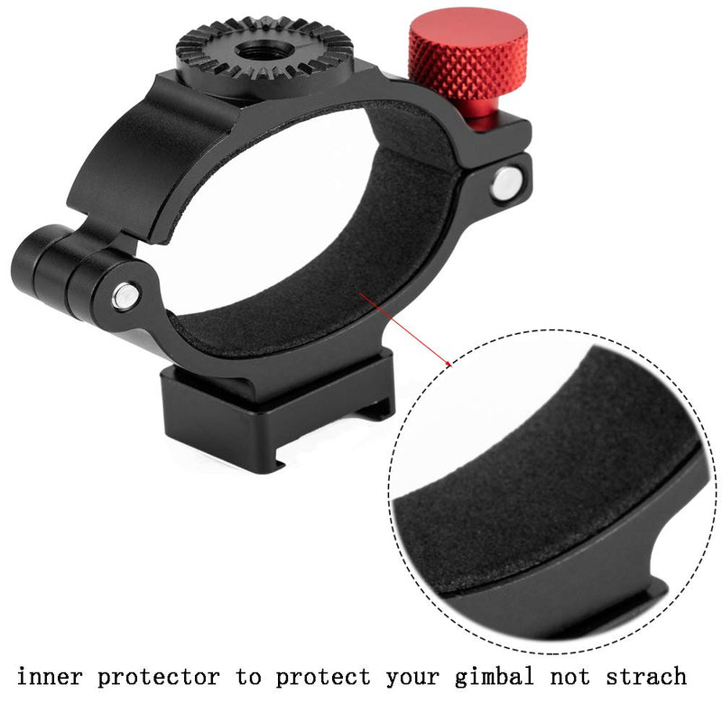 HAFOKO Osmo 2 Osmo 3 Osmo 4 O-Ring Clamp 1/4" Thread Extension Mounting O-Ring Hot Shoe Adapter Compatible with Osmo 2 Osmo 3 Osmo 4 Applied to Microphone Light Accessory Via 2 Cold Shoe Mount