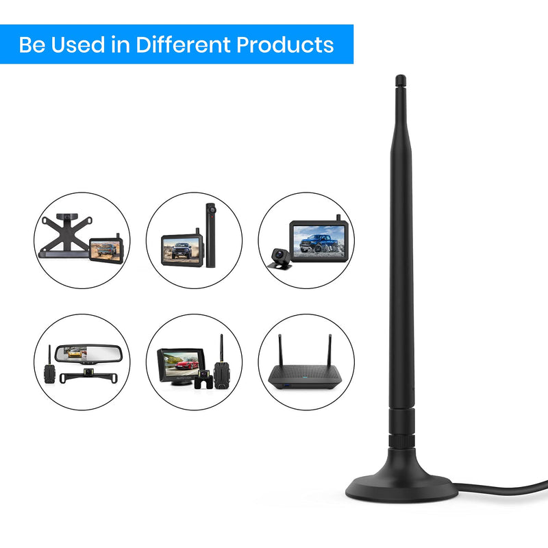 AUTO-VOX HD Wireless Camera Antenna with Magnetic Stand Base 11.5 Ft Extension Cable,66 Ft Long-Range Reception, 2.4GHz, SMA Male Connector, for Solar1/CS2/W7 B: Antenna