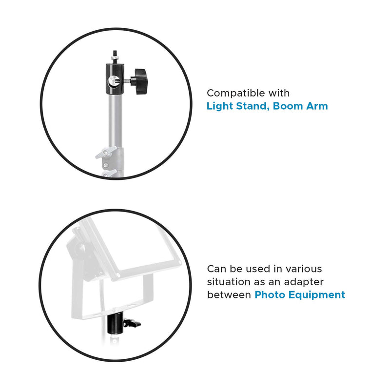 LS Photography Rapid Adapter Convert 5/8 Inch Stud to 17MM Long 1/4 Inch Thread, Multi Functional Mount Bracket Adapter for Photography Photo Video Studio, LGG860