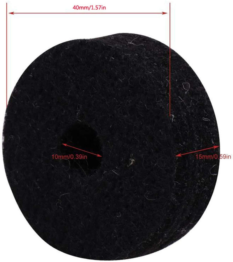 Round soft black Cy/mb stand felt washer replacement, suitable for 15 sets of drums（1.57 Inch）