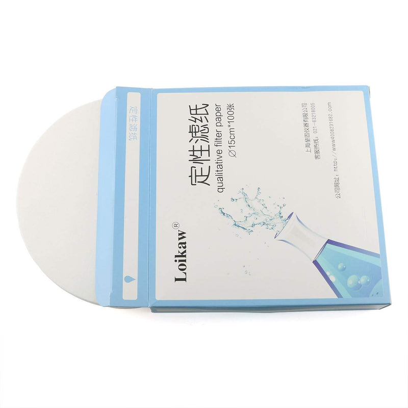 E-outstanding 100-Pack 15cm 5.9Inch Qualitative Filter Paper 102 Medium-Speed Laboratory Filter Paper Circular Funnel Filter Paper