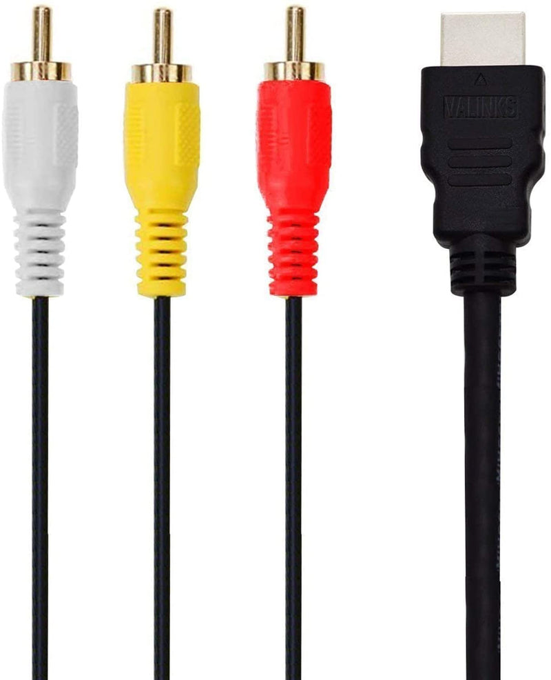 [AUSTRALIA] - Chenduomi HDMI to RCA TV Cable HDMI Male to 3 RCA Female av Cable Video Audio Component Converter Adapter 1080P Cable for HDTV Black 5ft/1.5m 