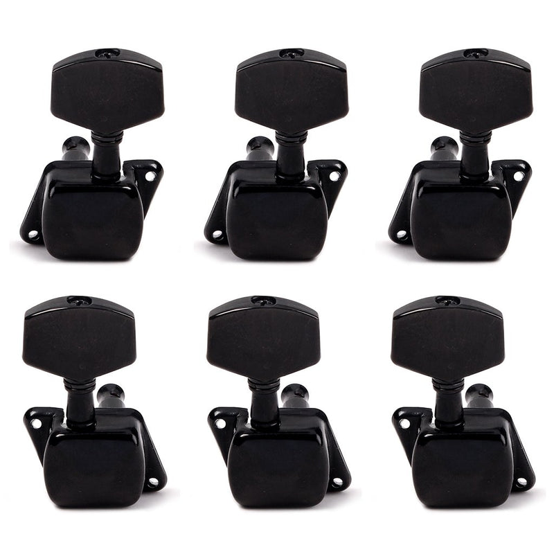 Alnicov Semiclosed Guitar Tuners 3L3R String Tuning Pegs Keys Machine Heads Set For Epiphone Les Paul Electric Guitar Or Acoustic Guitar, Black