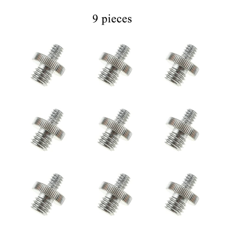 HAHIYO Hahiyo 1/4in-20 Male to 3/8in-20 Male Camera Screw Bolt Sturdy Construction Precision Threads Extra Grip Easy Direction Control Quality Iron 9 pc for Tripod Smallrig Cage Monitor Bracket Plate 1/4"-20 to 3/8"-9Pieces