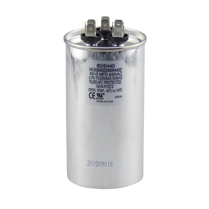 TradePro 60/5 MFD 370/440 Volt Round Dual Run Capacitor