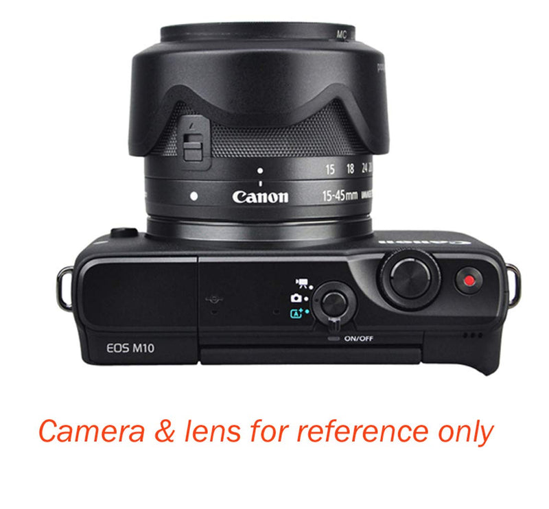 JJC LH-EW53 Dedicated Bayonet Lens Hood for Canon EF-M 15-45mm f/3.5-6.3 is STM Lens, Canon 15-45mm is STM Lens Hood Shade, Replacement of Canon EW-53 Lens Hood for Canon EF-M 15-45mm IS STM