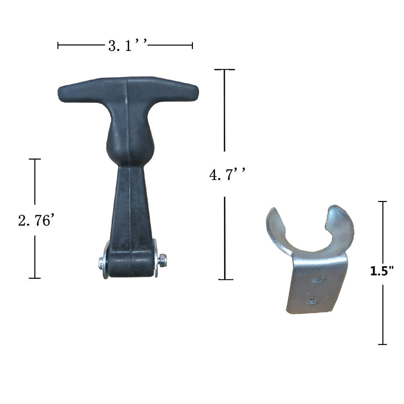 Alwaysuc 4 Packs Elastic Damping hasp - Hasp T-Handle Draw Latches with Brackets for Tool Box, Vehicle Engine, Hood