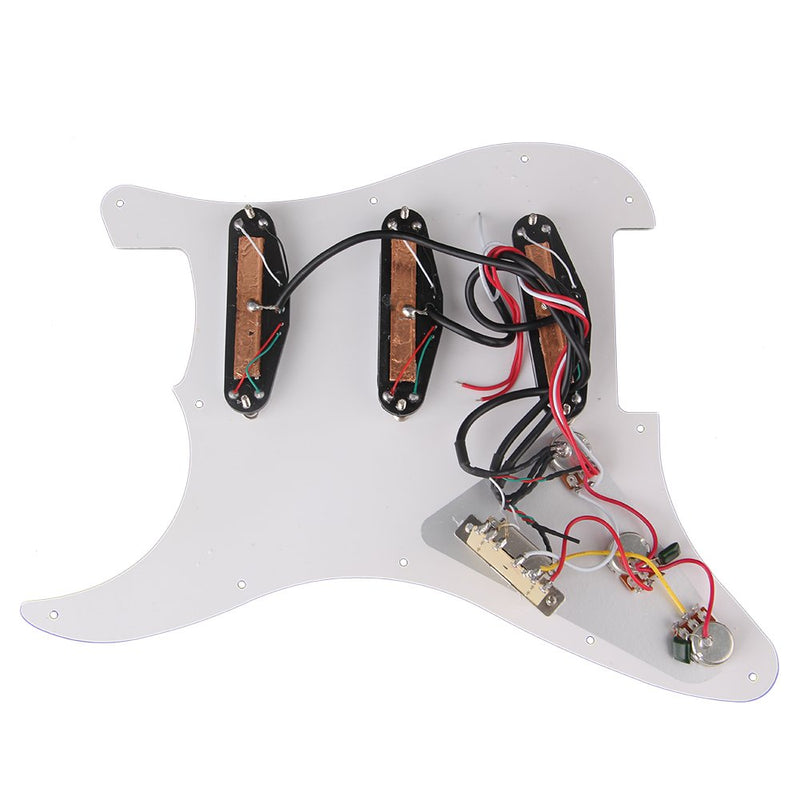 lovermusic lovermusic B500K/A500K Tone Dual Rail Pickups Pickguard 11 Hole Replacement for Electric Guitar White