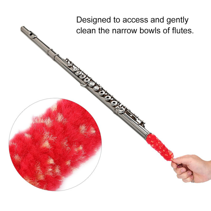 Flute Cleaning Brush, Red Nylon Flute Cleaning Swab Brush Moisture Cleaner Music Instrument Parts, Flute Cleaner
