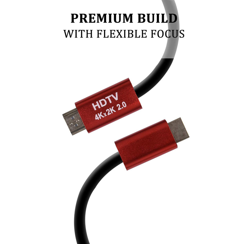 4K HDMI Cable, 2.0 18Gbps High Speed Monitor Cables Display Port Supports 1080P 3D, Ethernet, Audio Return (4.9ft) 4.9ft