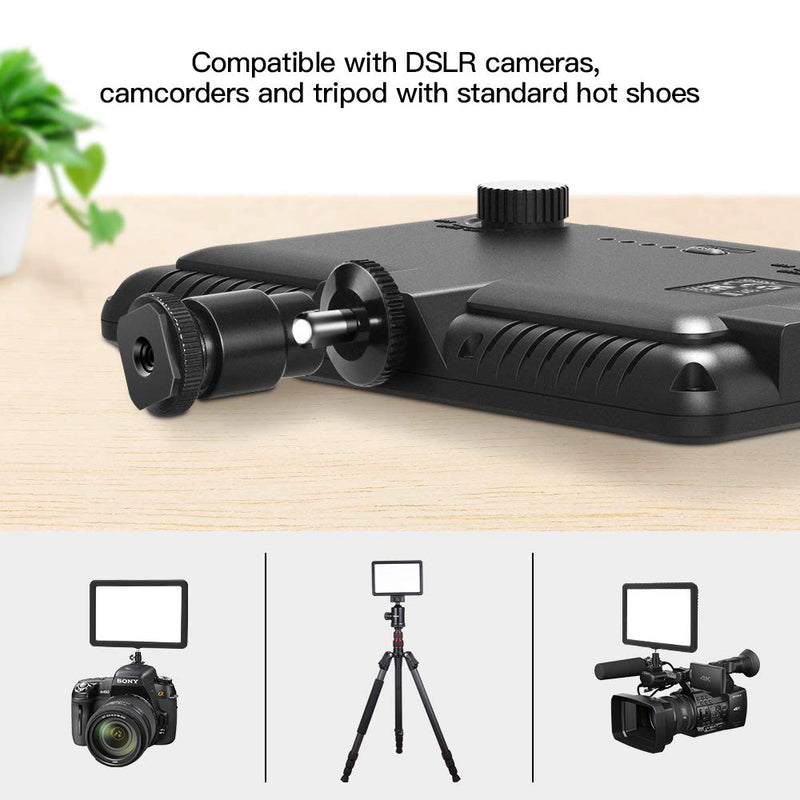 RALENO Led Video Light, Built-in Rechargeable Battery on Camera Light, 3200K-5600K Bi-Color Dimmable, CRI95+, with Hot Shoe Ball Mount, USB Cable Video Lighting for YouTube, Children,Wedding Shooting