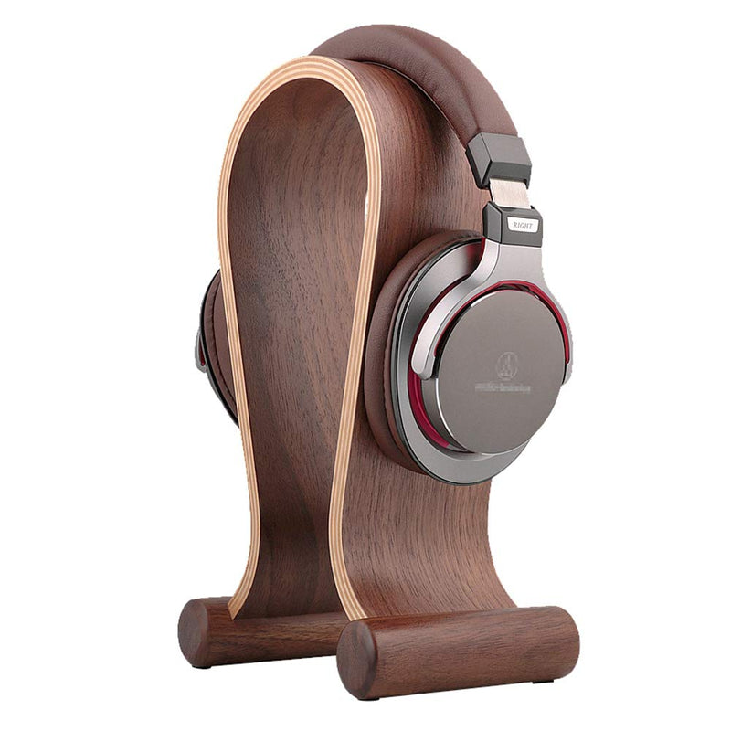 Wooden Headset Holder,Universal Earphone Hanger Holder for Gaming Headsets & DJ Studio Headphones Desktop Headphone Rack for All Headphone Size