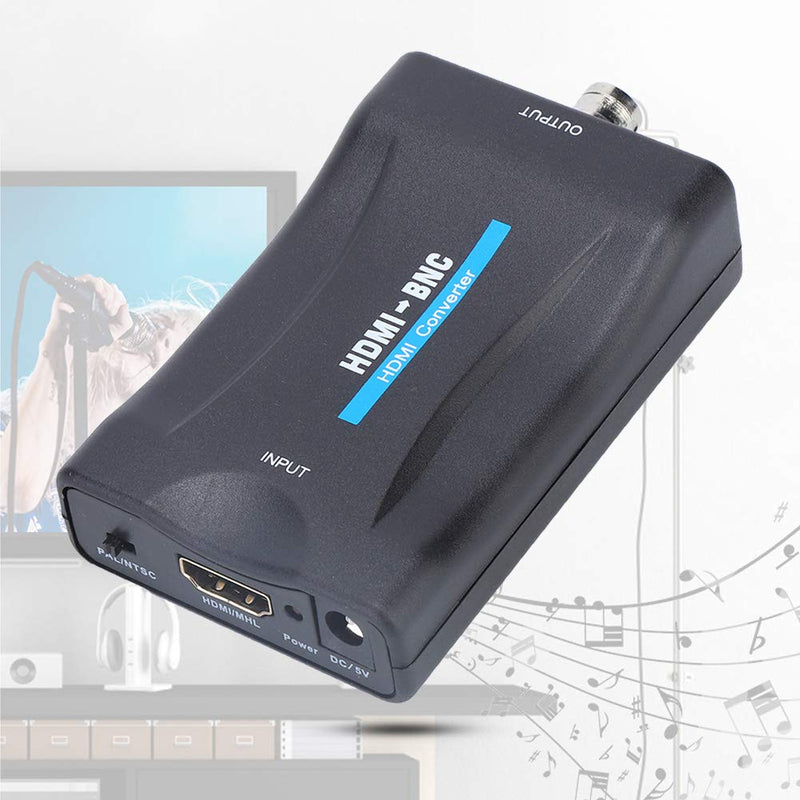 HDMI to BNC Converter, HDMI to BNC Composite Video and 3.5mm Audio Signal Converter Adapter with USB Charge Cable, Support for NTSC / PAL