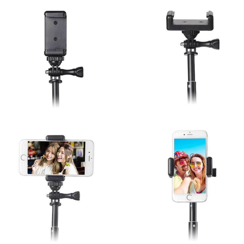 HSU Extendable Selfie Stick，Waterproof Hand Grip for GoPro Hero 10/9/8/7/6/5/4, Handheld Monopod Compatible with Cell Phones, AKASO Campark and Other Action Cameras 7.9"to 22.6"