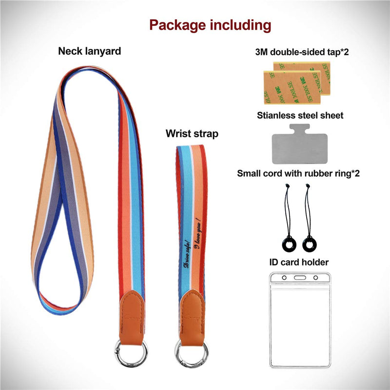 Key Lanyard for Women, Cell Phone & Keychain Neck Lanyard Wrist Strap, Crimmy 2 Pack Keychain Lanyard with Id Holder(DS) DS