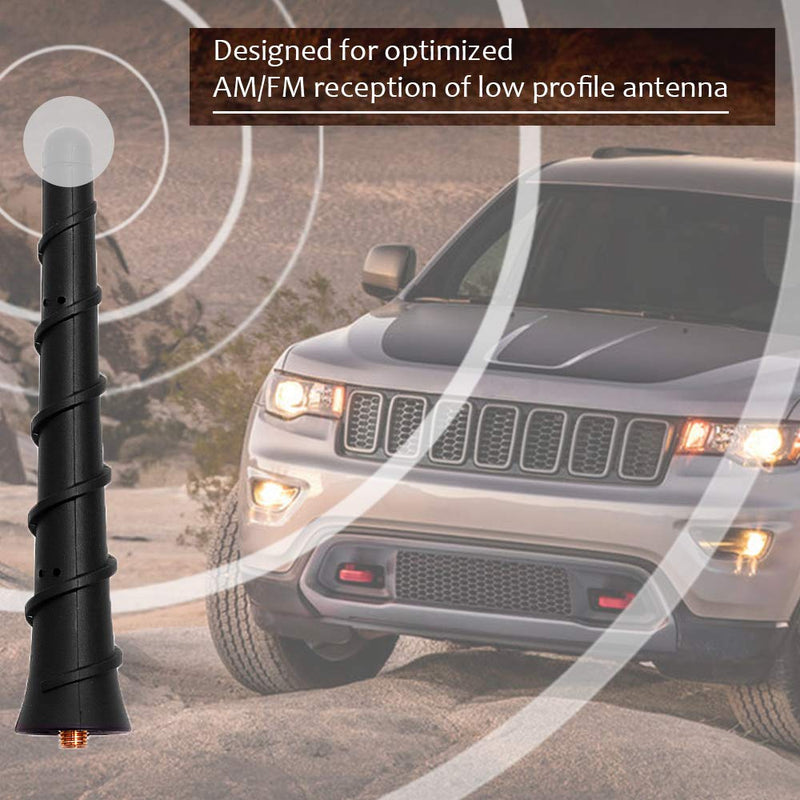 KSaAuto Short Antenna Compatible with Jeep Cherokee Jeep Grand Cherokee Dodge Durango Dart Journey Avenger Nitro Chrysler 200 Fiat 500 2011-2021 | 4.5" Roof Antenna Strong Reception Replacement