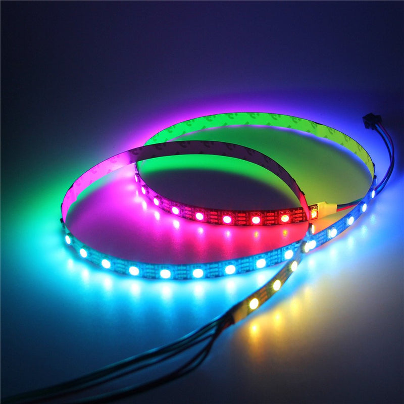 [AUSTRALIA] - ALITOVE 3.2ft 60 Pixels WS2812B Individual Addressable RGB LED Strip Light Programmable WS2811 IC Built-in 5050 LED Rope Lamp DC5V Black PCB Non-Waterproof Compatible with Arduino, Raspberry Pi 1M (1x 1M) 