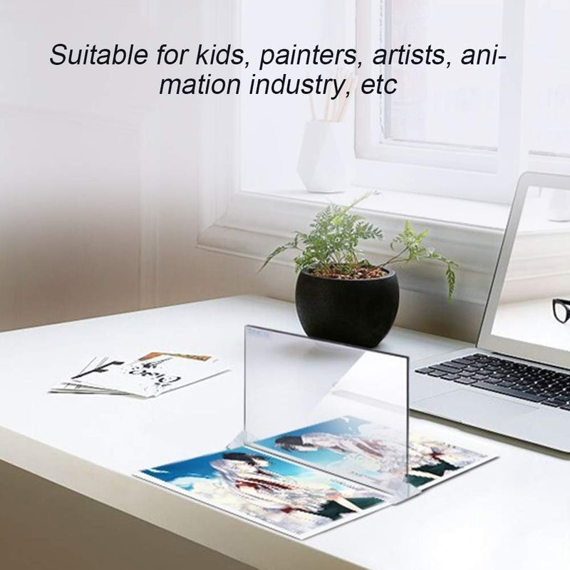 Aufee Led Light Stencil Board, Practical Led Light Stencil Board Light Box Tracing Drawing Board Sketch Mirror Reflection Phone Dimming for Junior Painters