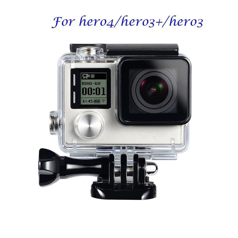Suptig Replacement Waterproof Case Protective Housing for GoPro Hero 4, Hero 3+, Hero3 Outside Sport Camera for Underwater Use - Water Resistant up to 147ft (45m)