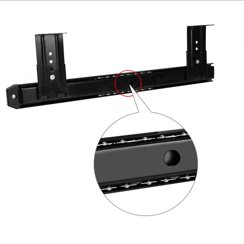 Keyboard Slide, KINJOEK 14 Inch 2 PCS Heavy Duty Ball Bearing Slides, Computer Drawer Tray Accessories, Cabinet Furniture Rails Rack with Adjustable Height Bracket and Screws, Black