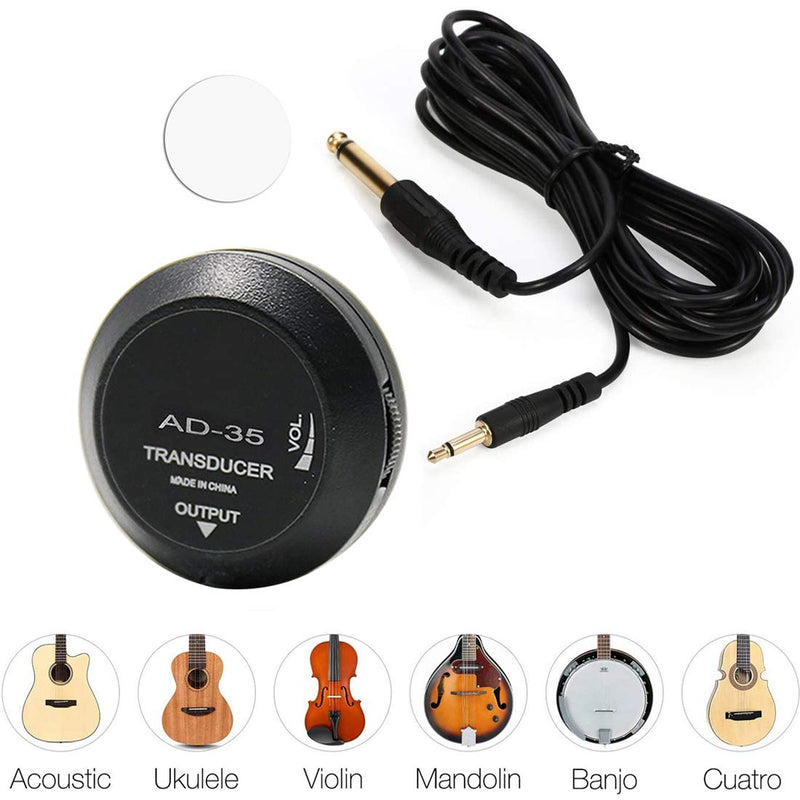 Acoustic Guitar Pickup, Piezo Contact Microphone Transducer for Acoustic Guitar, Ukulele, Violin, Mandolin, Banjo, Cello, Kalimba, Harp etc.