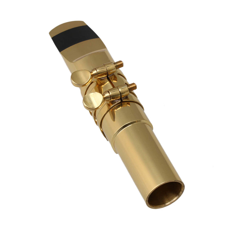 Yibuy Brass Baritone Sax Mouthpiece with Ligature & Cap #6 Golden 6#