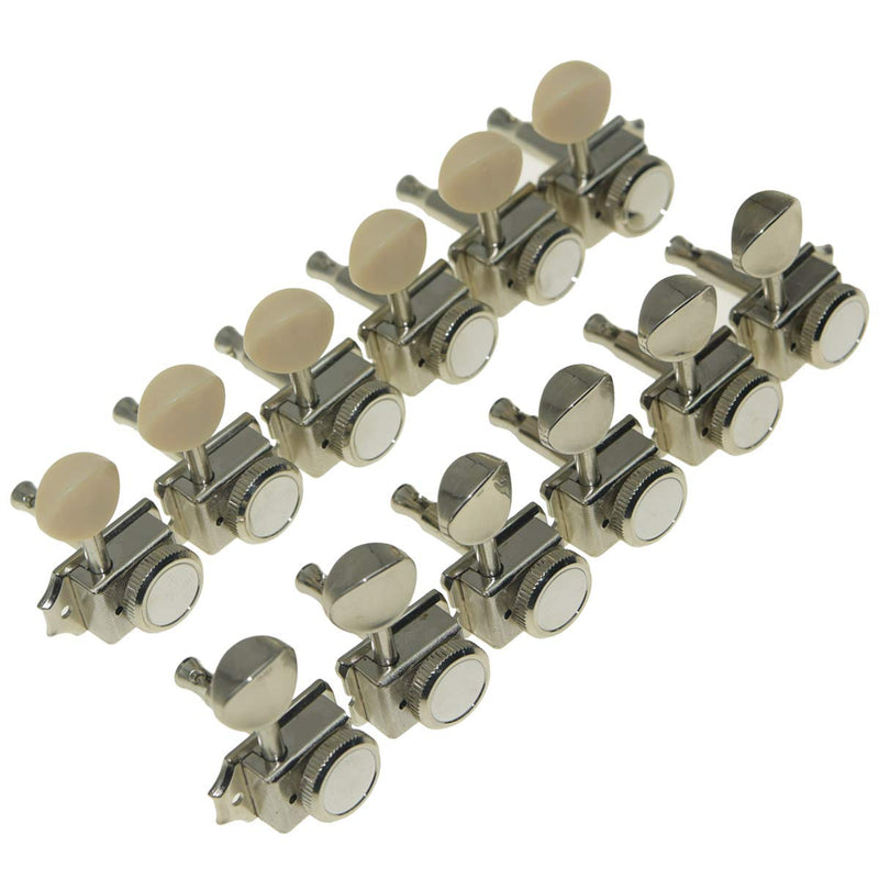 Dopro 6 Inline Vintage Style Locking Tuners Guitar Tuning Keys Pegs Lock Guitar Machine Heads Fits Strat Tele Guitars Nickel