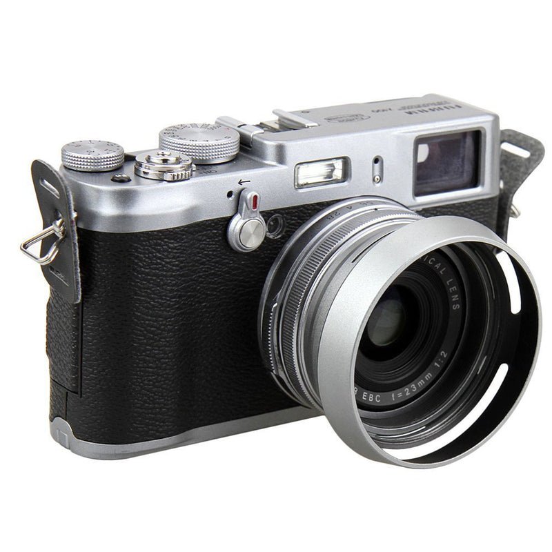 JJC LH-JX100 Silver Metal Lens Hood Adapter Ring for Fujifilm X100 X100S X100T Replace AR-X100