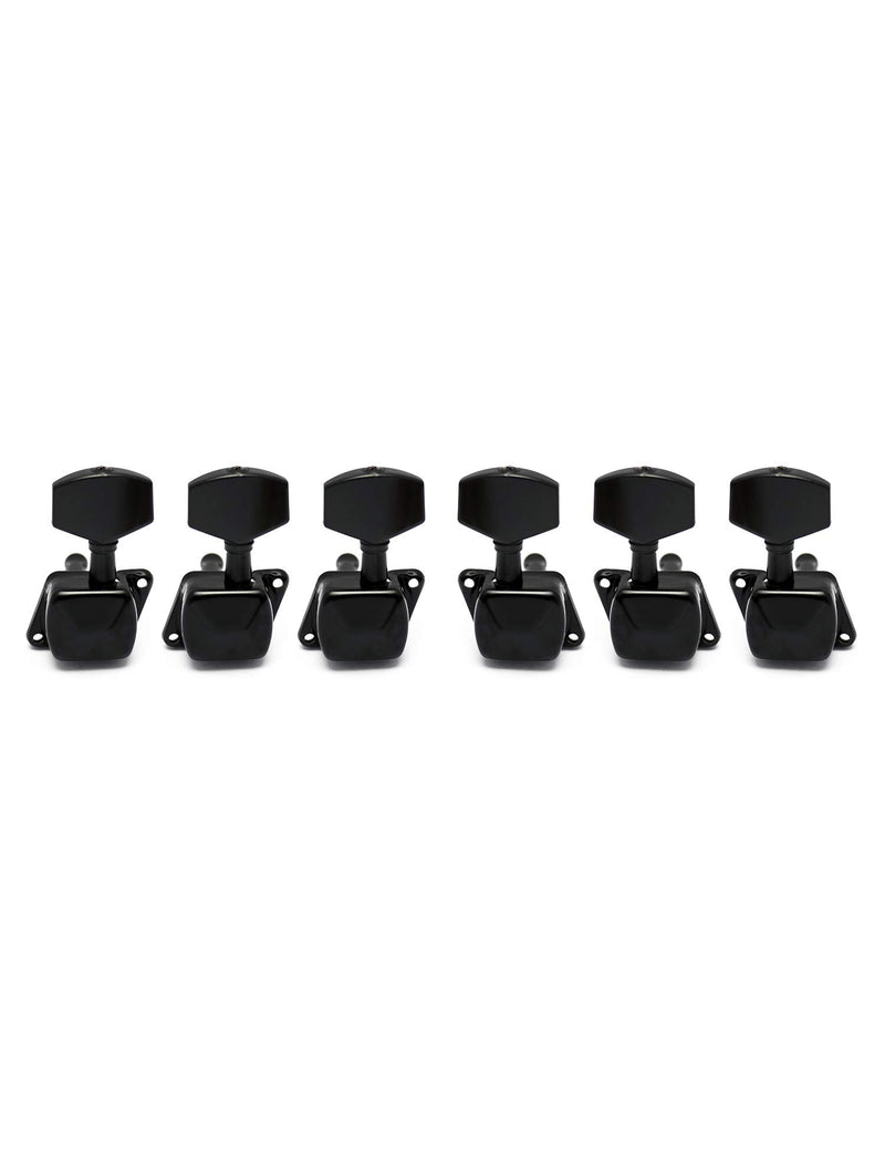 Metallor Semiclosed String Tuning Pegs Machine Heads Tuners 3L 3R Electric Acoustic Guitar parts Replacement Set of 6Pcs Black. 3L 3R-Black