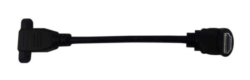 CERRXIAN 15cm 6inch High Speed HDMI 2.0 Up Angle HDMI 2.0 Male to Female Extension Cable with Screw Hole Panel Mount Support 4K 60Hz Resolution for Blu Ray Player, 3D TV, Roku, Xbox360 (Black) (U)