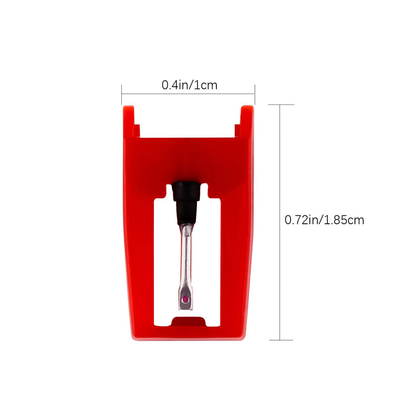 LUTER 2 Pcs Record Player Needle Turntable Needles Stylus Player Needle Replacement Accessories for Vinyl Record Player (Red)