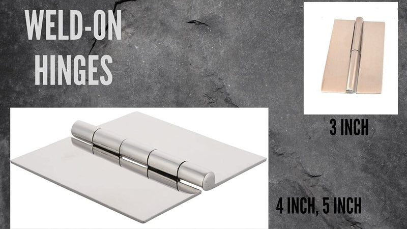 s siskcon Stainless Steel Weld ON Hinge,4''X4'',Satin Finish,Hgs-404025-32D Door Hinges 2 Pack (Welding) Heavy Duty.(Set of 2Pcs),Spun Heads - Pack of 1