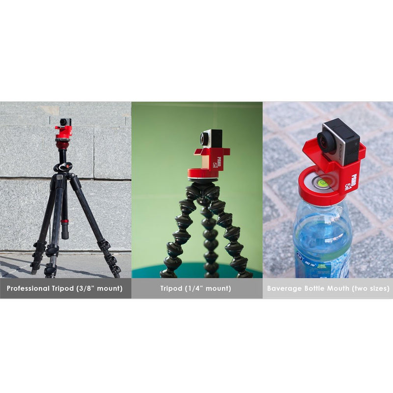 Pano 5+1 Mount Adapter for Mounting Panoramic GoPro Hero 3, 3+ and 4 to Tripod or Monopod