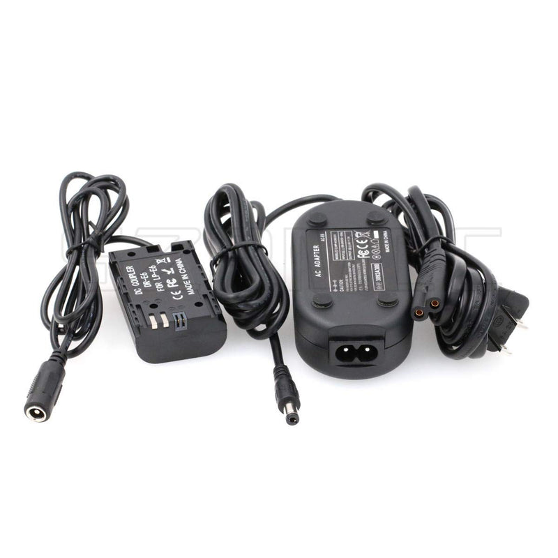 SZRMCC 8V 3A AC Power Adapter and New DR E6(LP E6) DC Coupler Dummy Battery for Canon 60D 70D 80D Camera SmallHD 501 502 Monitor