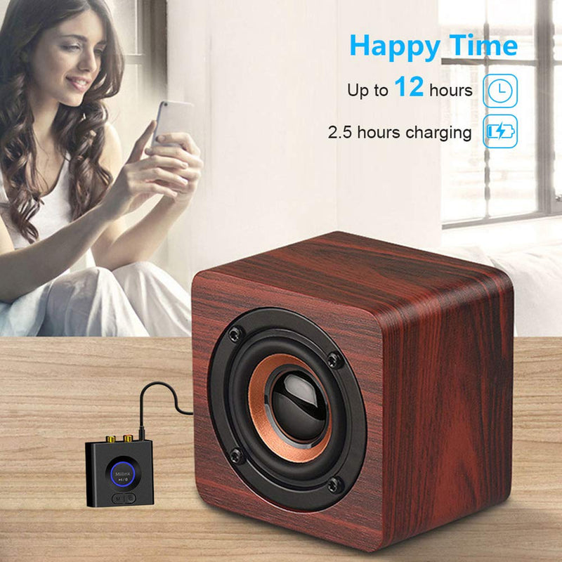 1Mii MiiLink Bluetooth Audio Adapter for Music Streaming Sound System Works with 3.5 mm RCA,Bass Mode,12hrs Playtime,Support Low Latency