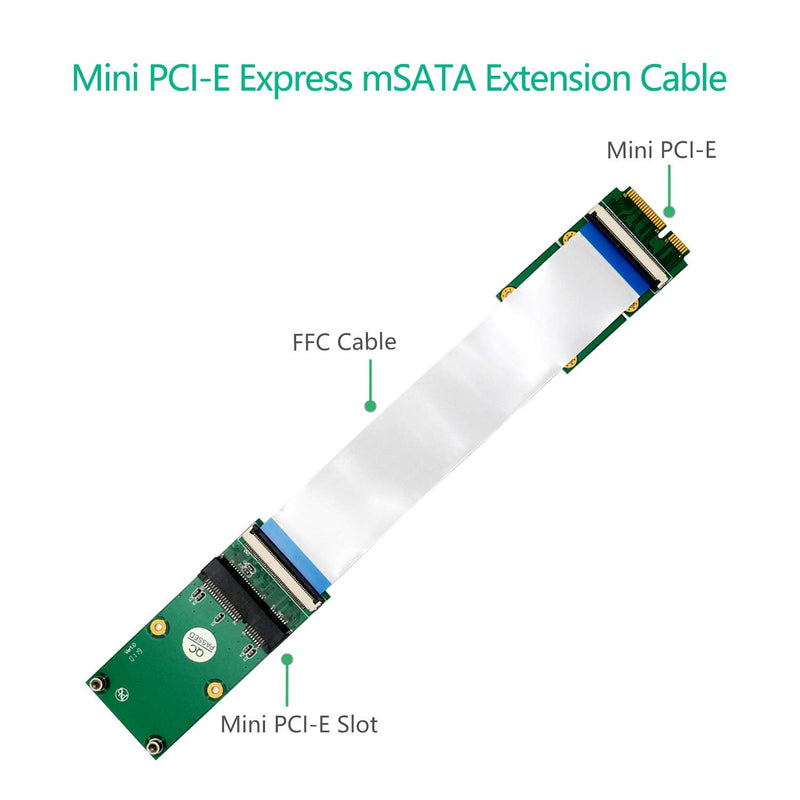 Mini PCI-E Express mSATA Extension Cable pcie Extender for Wireless Card mSATA SSD Blue