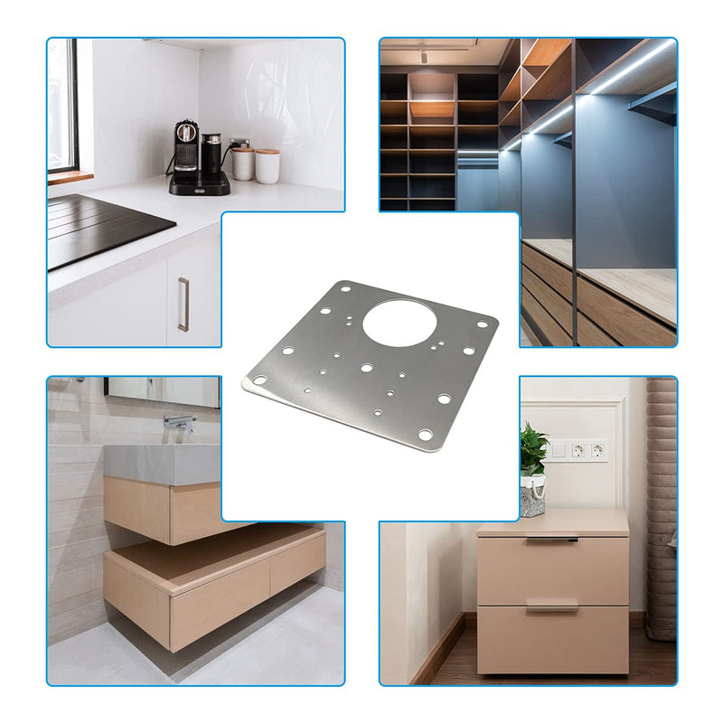 4 PCS Hinge Repair Plate,Stainless Steel Fix The Hinge Side Plate Repair Piece with Mounting Screws for Wood, Furniture, Shelves, Cabinet