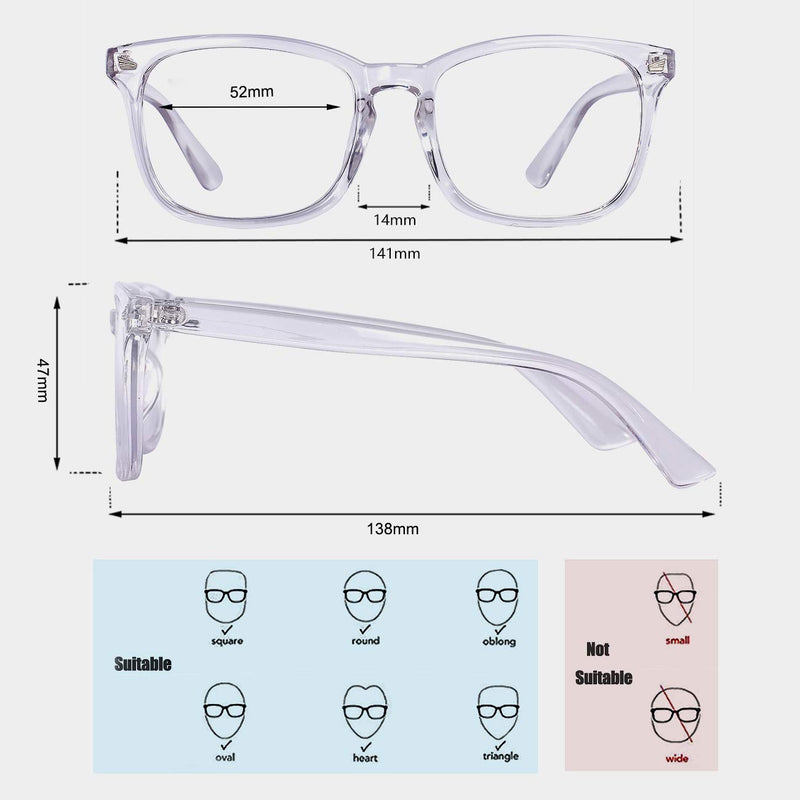 Maxjuli Blue Light Blocking Glasses,Computer Reading/Gaming/TV/Phones Glasses for Women Men(Transparent) Transparent