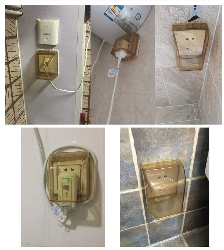 Fielect Weatherproof in Use Outlet Cover Plug Receptacle Protector for Retrofit Siding Construction Tawny 86 Type 98x125x75mm 2Pcs