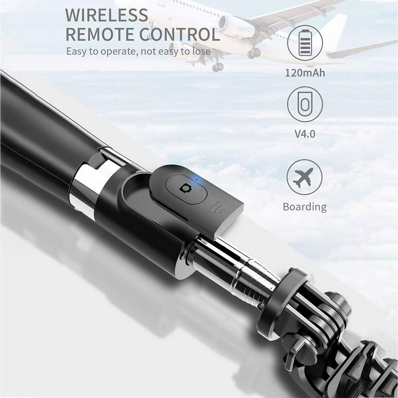 The New Multi-Function Selfie Stick Tripod, 39.4 inches Expandable Bluetooth Wireless Remote Control, Compatible with Small Cameras, iPhone 11 11PRO XS Max XS XR X 8P 7P, Galaxy S20 S10 S9 S8, Gopro